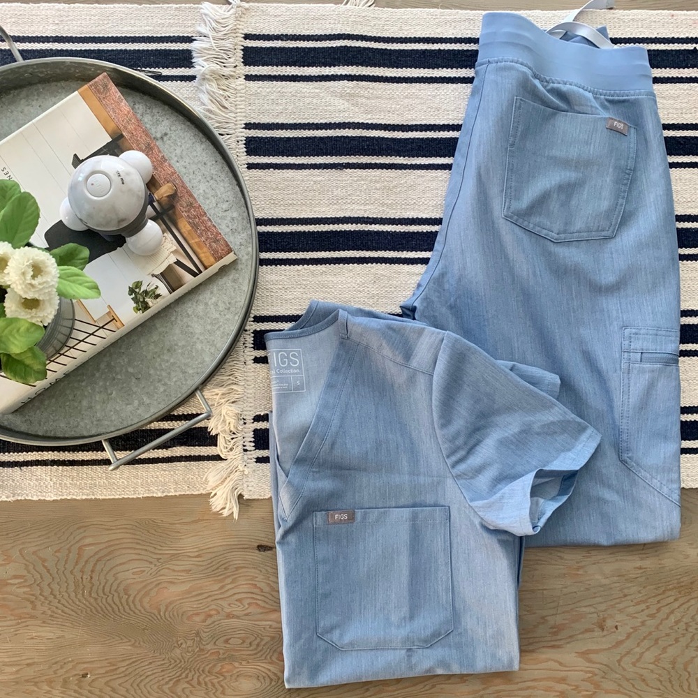 Figs Scrubs - Light Heather Blue - SM/ SMTALL pant